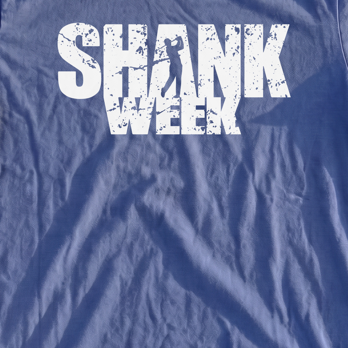Shank Week Premium Tee, print close-up on Mystic Blue