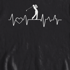 Golf Heartbeat Line Sweatshirt, print close-up on Black