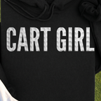 CART GIRL Dimples Hoodie, print close-up on Black