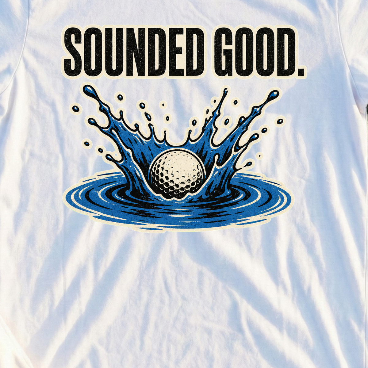 SOUNDED GOOD, Water Hazard Tee, print close-up on White