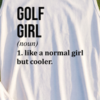 Golf Girl Tank, print close-up on White