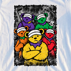 Golf Swing Bears Gang Portrait Tee, print close-up on White