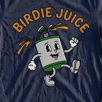 Birdie Juice Flask Long Sleeve Tee, print close-up on Navy