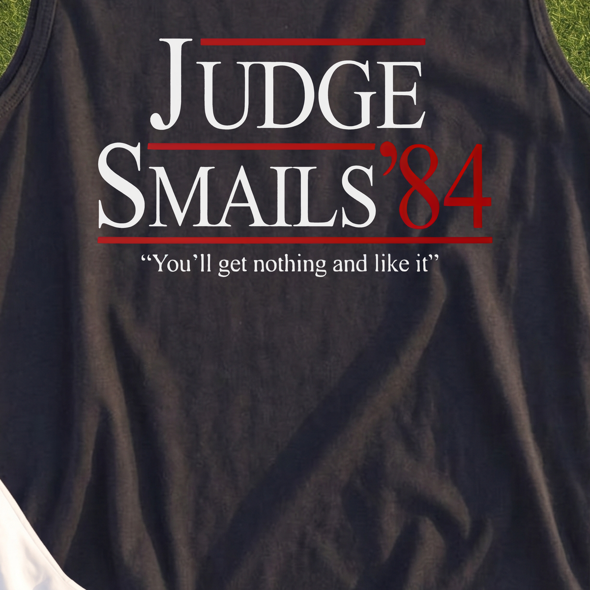 Judge Smails '84 Tank, print close-up on Black