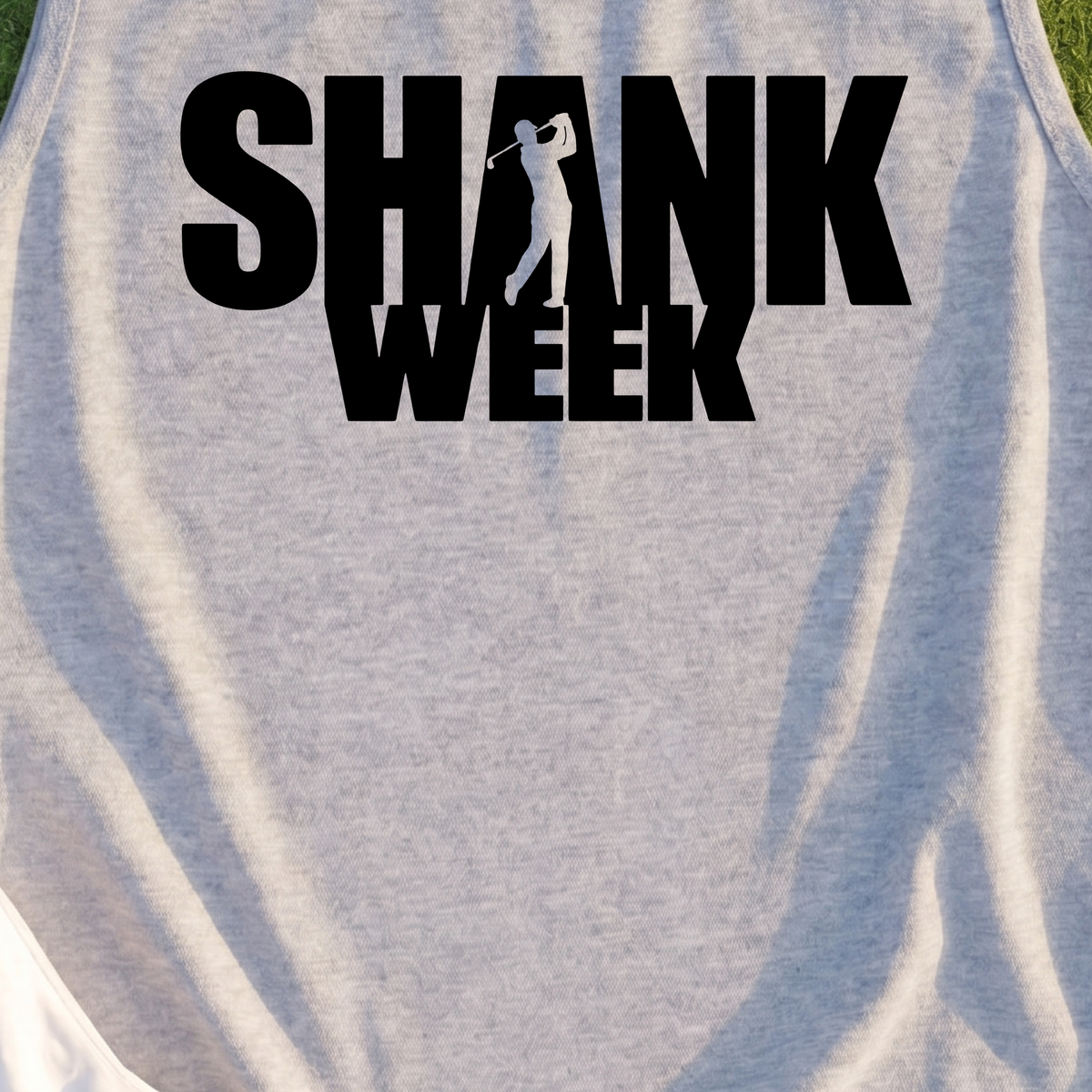 Shank Week Tank, print close-up on Sport Grey
