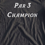 Par 3 Champion Premium Tee, print close-up on Black