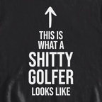 Shitty Golfer Sweatshirt, print close-up on Black