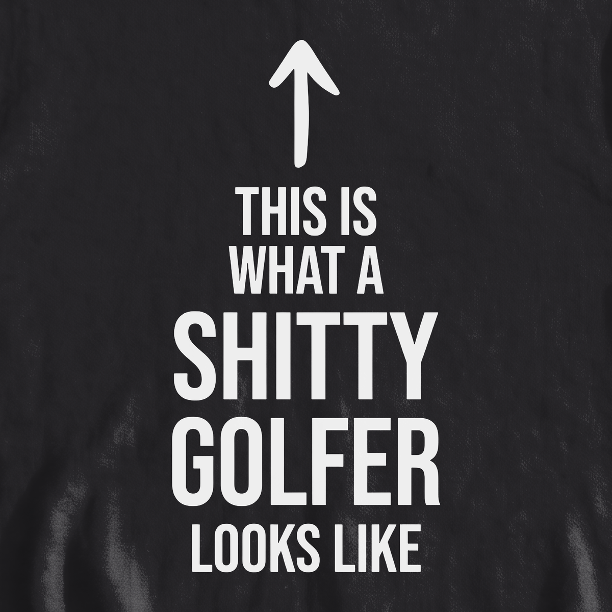 Shitty Golfer Sweatshirt, print close-up on Black