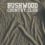 Bushwood Country Club Varsity Premium Tee, print close-up on Moss