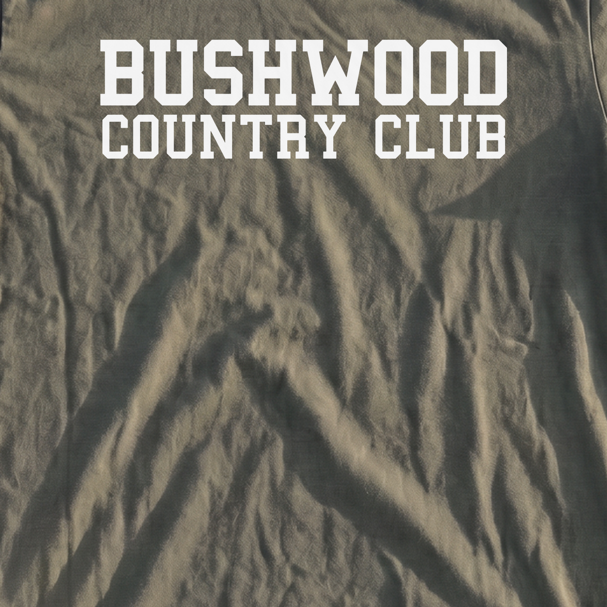 Bushwood Country Club Varsity Premium Tee, print close-up on Moss