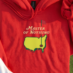 Master Of Nothing Hoodie, print close-up on Red