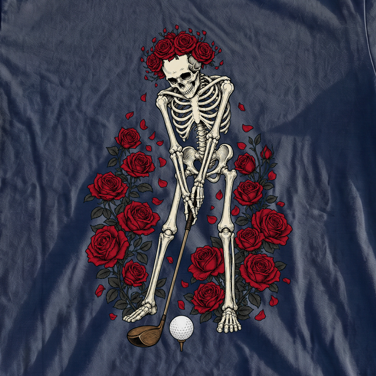 Eternal Drive Heavyweight Tee, print close-up on True Navy