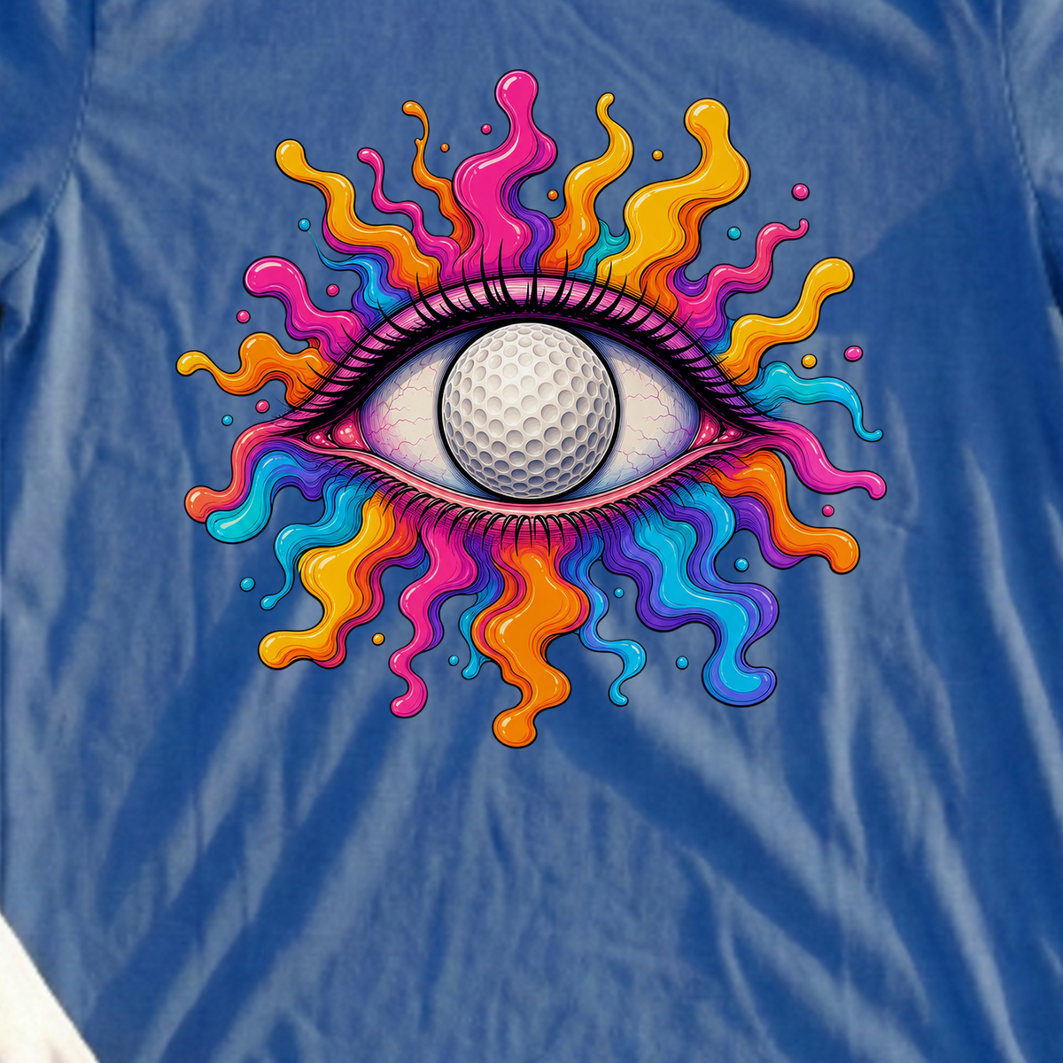 The All-Seeing Ball Tee, print close-up on Royal