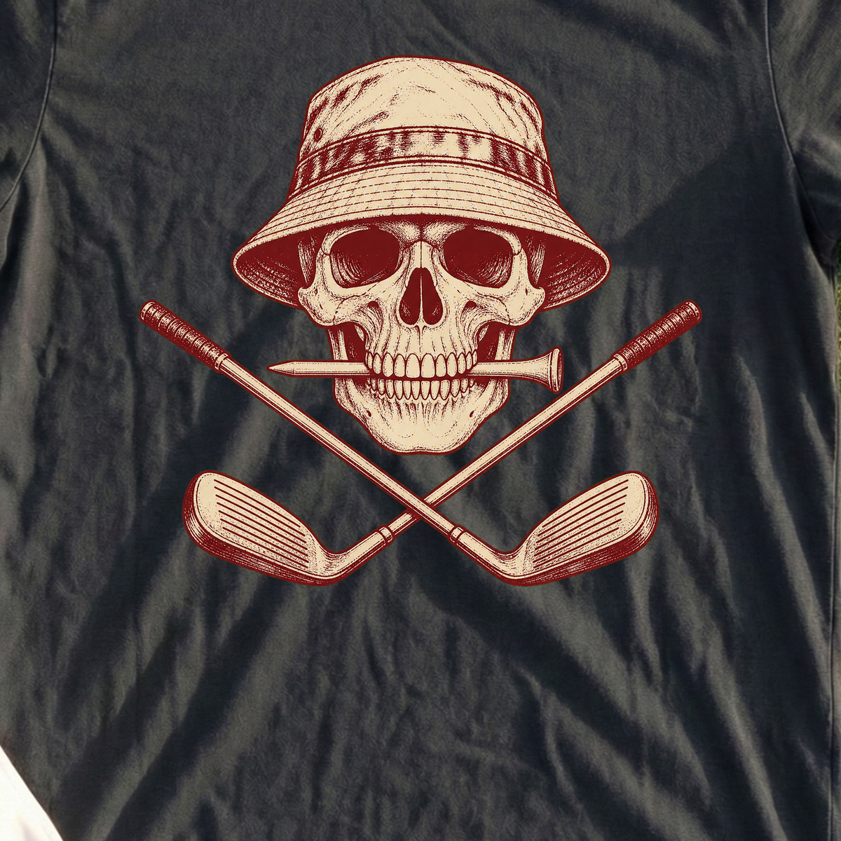 Semper Fairway Tee, print close-up on Black