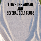 I Love One Woman Tank, print close-up on Sport Grey