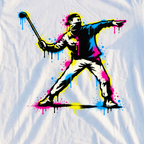 Club Thrower Graffiti Tee, print close-up on White
