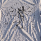 Da Vinci Swing Long Sleeve Tee, print close-up on Sport Grey