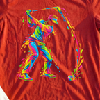 Paint Splash Swing, Visor Tee, print close-up on Red