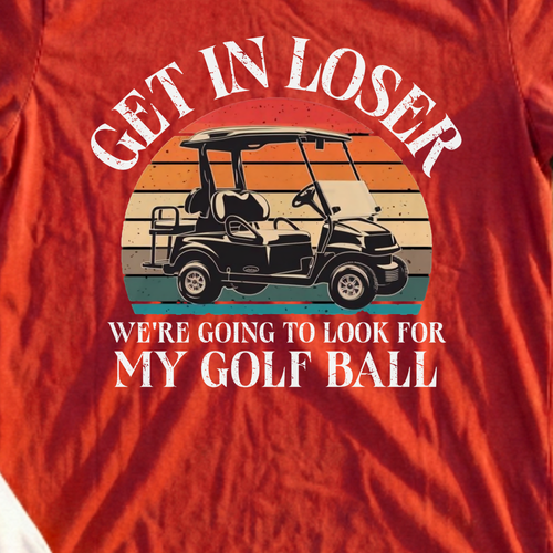 Looking For My Ball Loser Tee, print close-up on Red