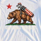 Golfornia Republic Tee, print close-up on White
