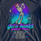 Out Of Bounds World Tour Tee, print close-up on Navy