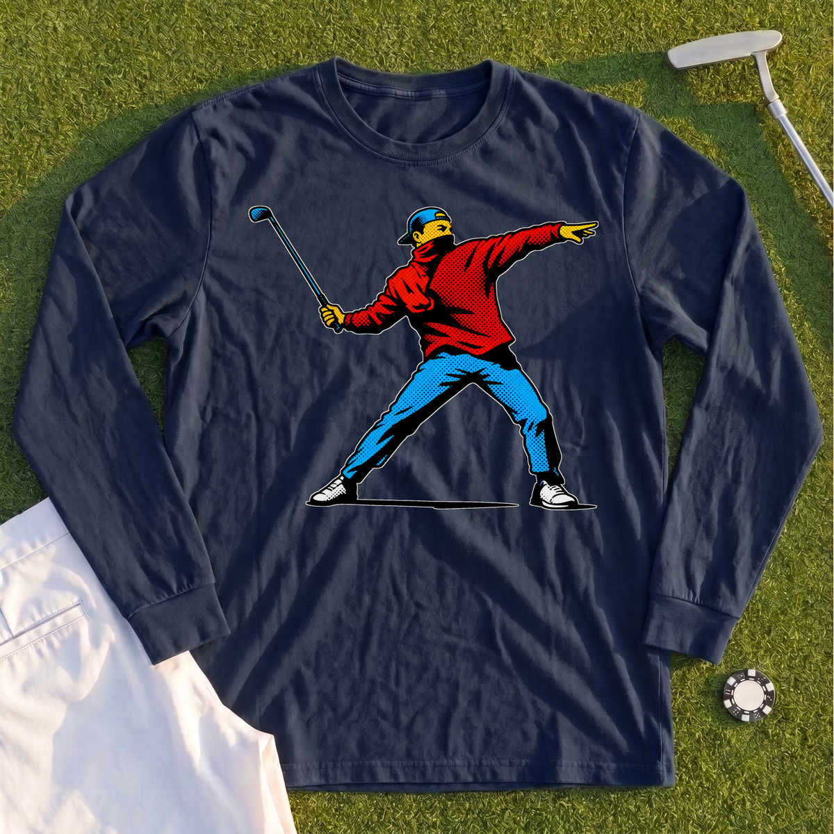 Club Thrower Pop Art Long Sleeve Tee