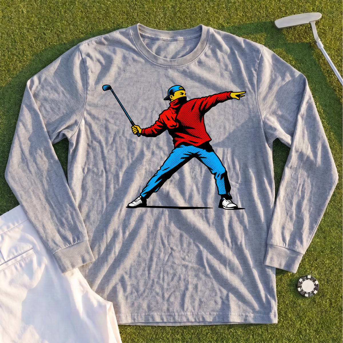 Club Thrower Pop Art Long Sleeve Tee
