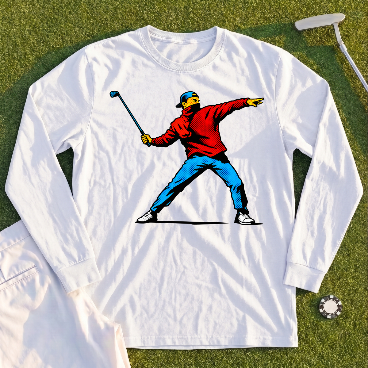 Club Thrower Pop Art Long Sleeve Tee