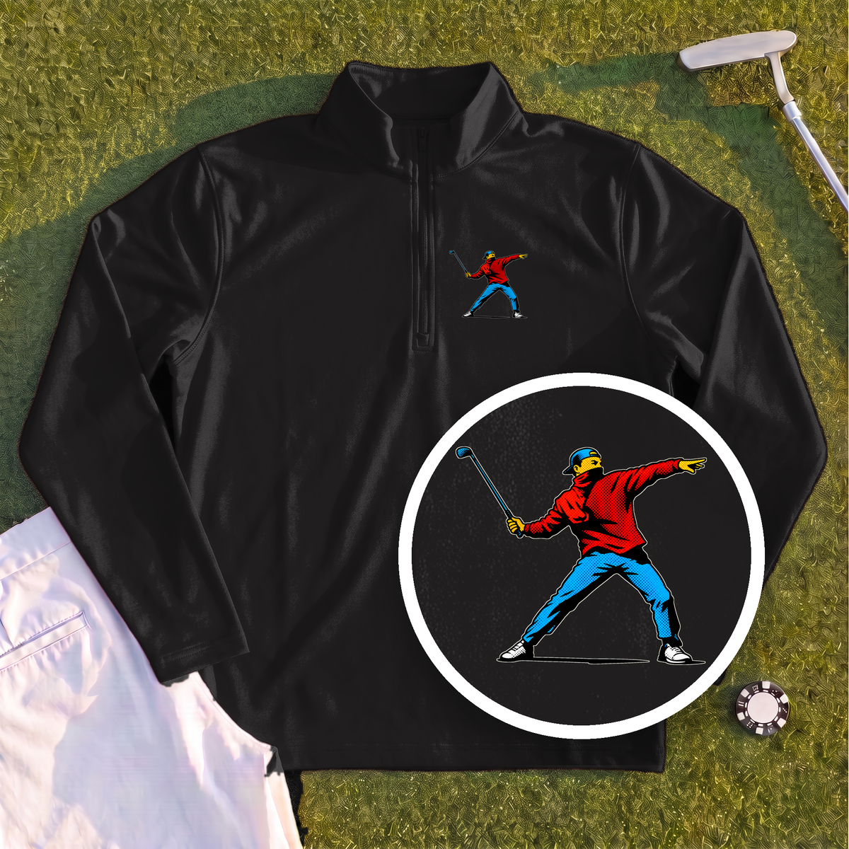 Club Thrower Pop Art Quarter Zip