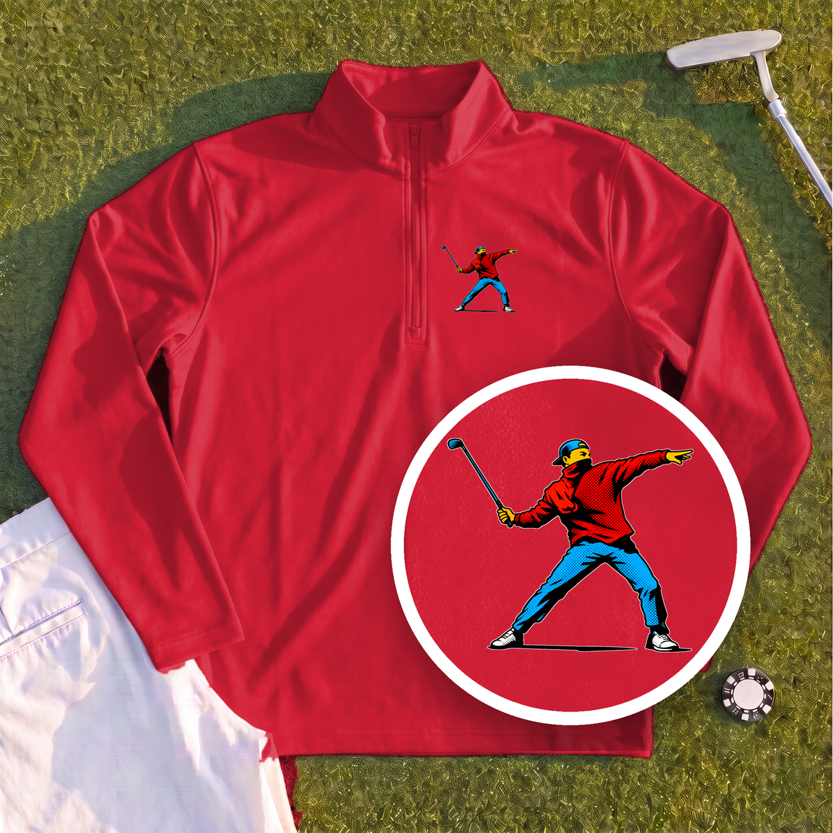 Club Thrower Pop Art Quarter Zip