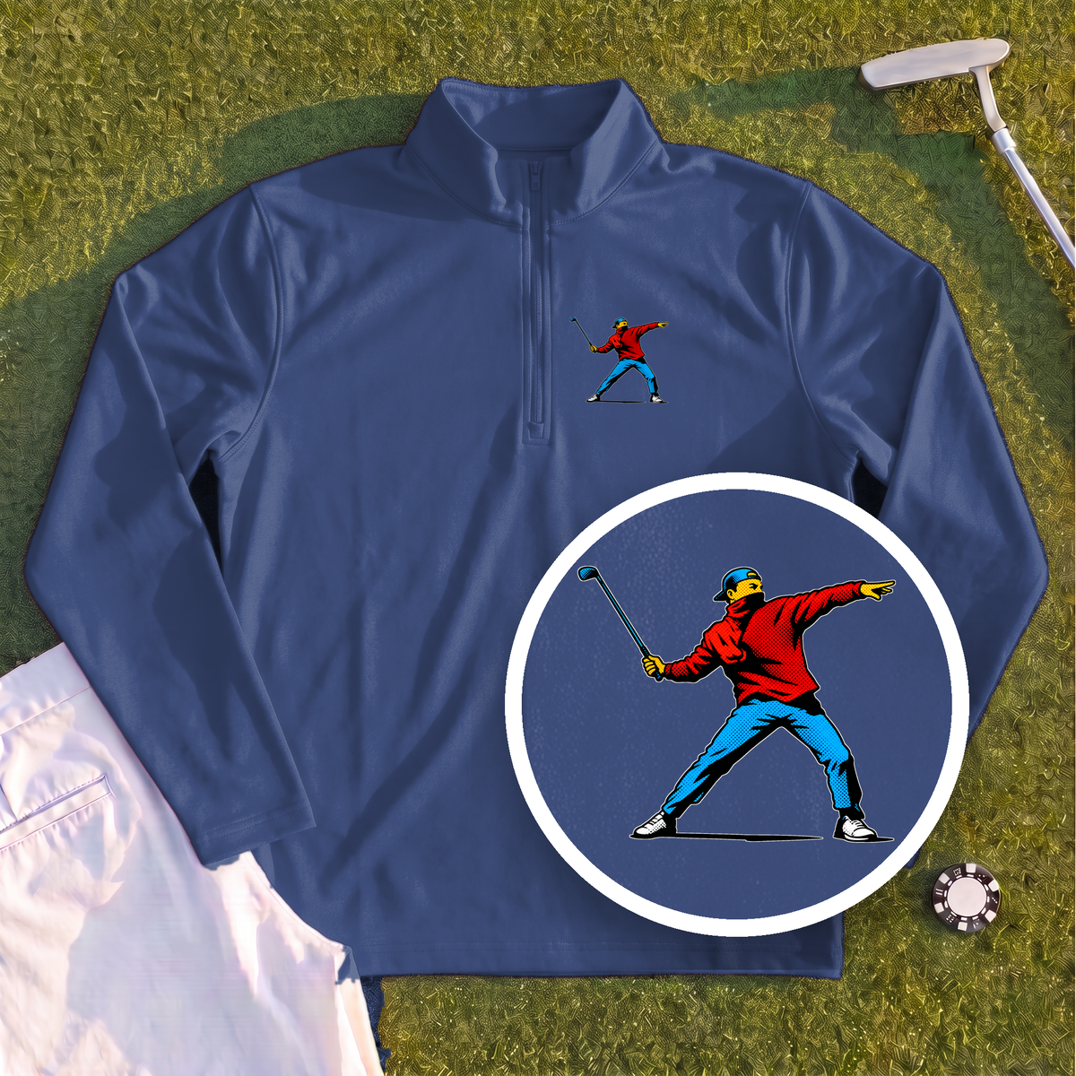 Club Thrower Pop Art Quarter Zip