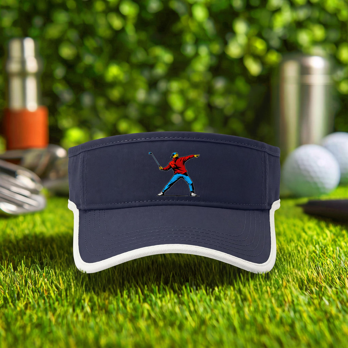 Club Thrower Pop Art Visor in True Navy
