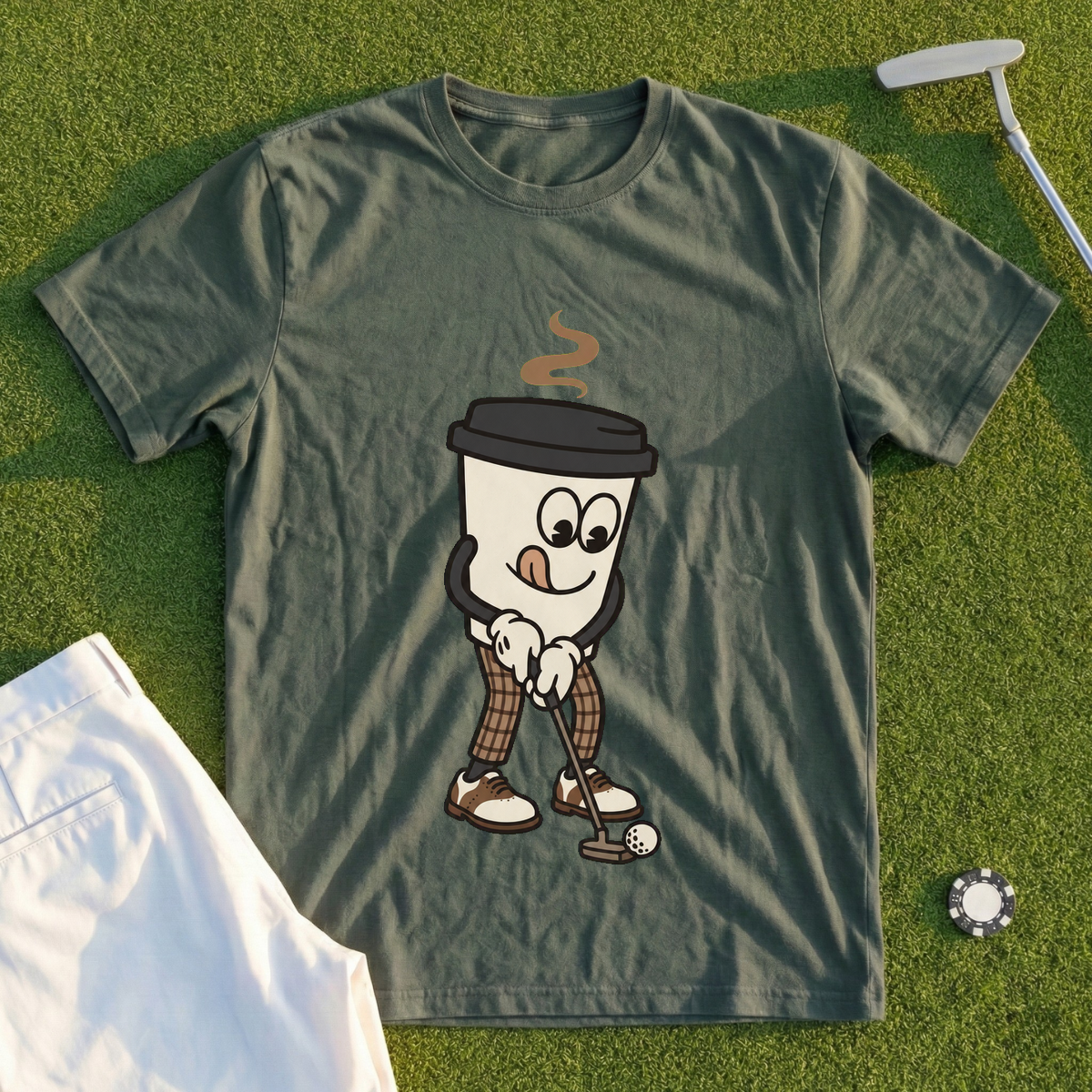 Coffee Cup Golfer Tee