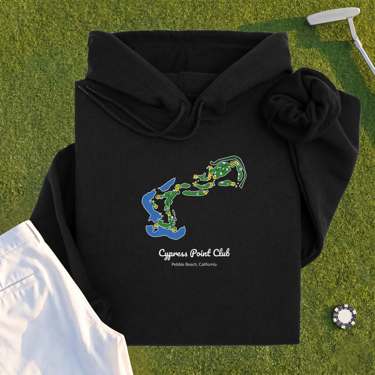 Cypress Point Club Course Map Hoodie