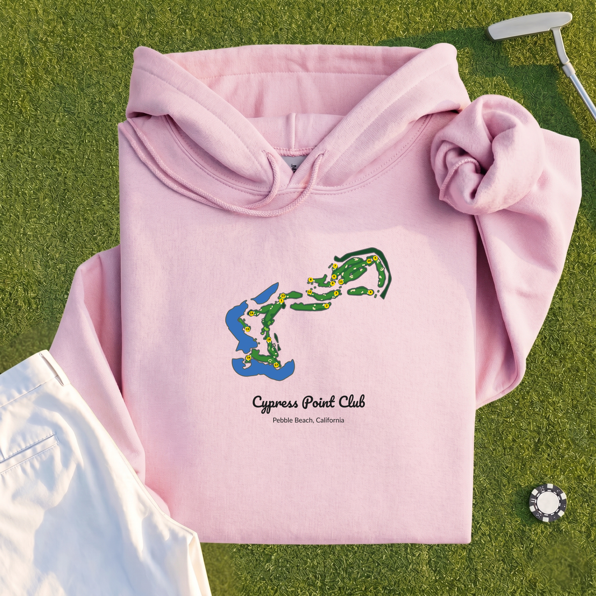 Cypress Point Club Course Map Hoodie