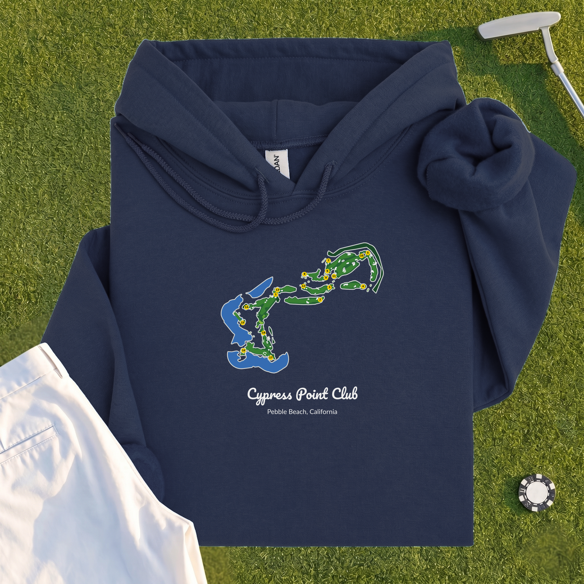 Cypress Point Club Course Map Hoodie