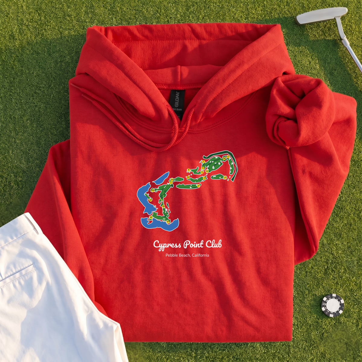 Cypress Point Club Course Map Hoodie