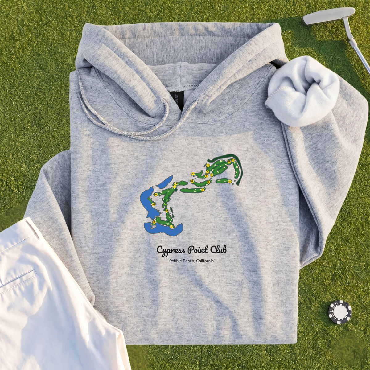 Cypress Point Club Course Map Hoodie