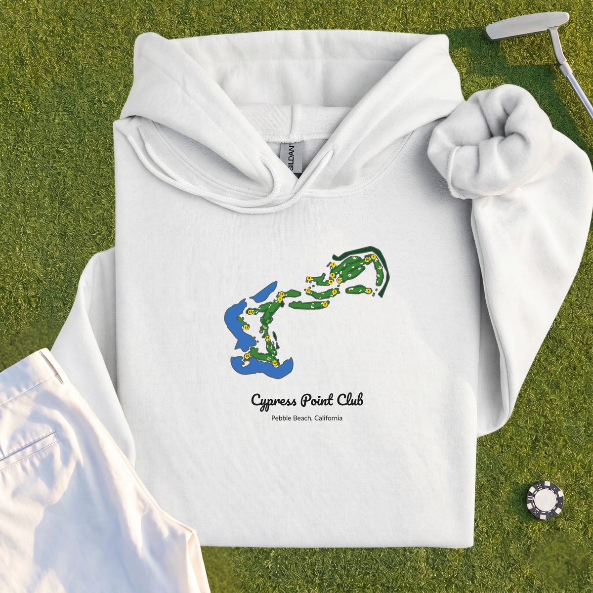 Cypress Point Club Course Map Hoodie