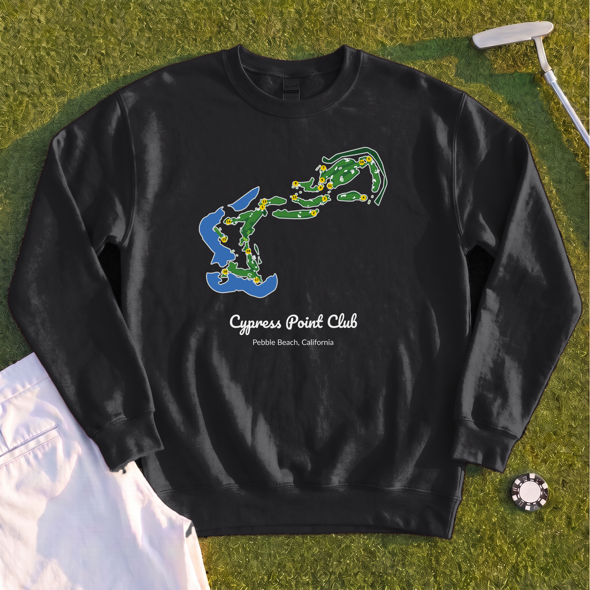 Cypress Point Club Course Map Sweatshirt