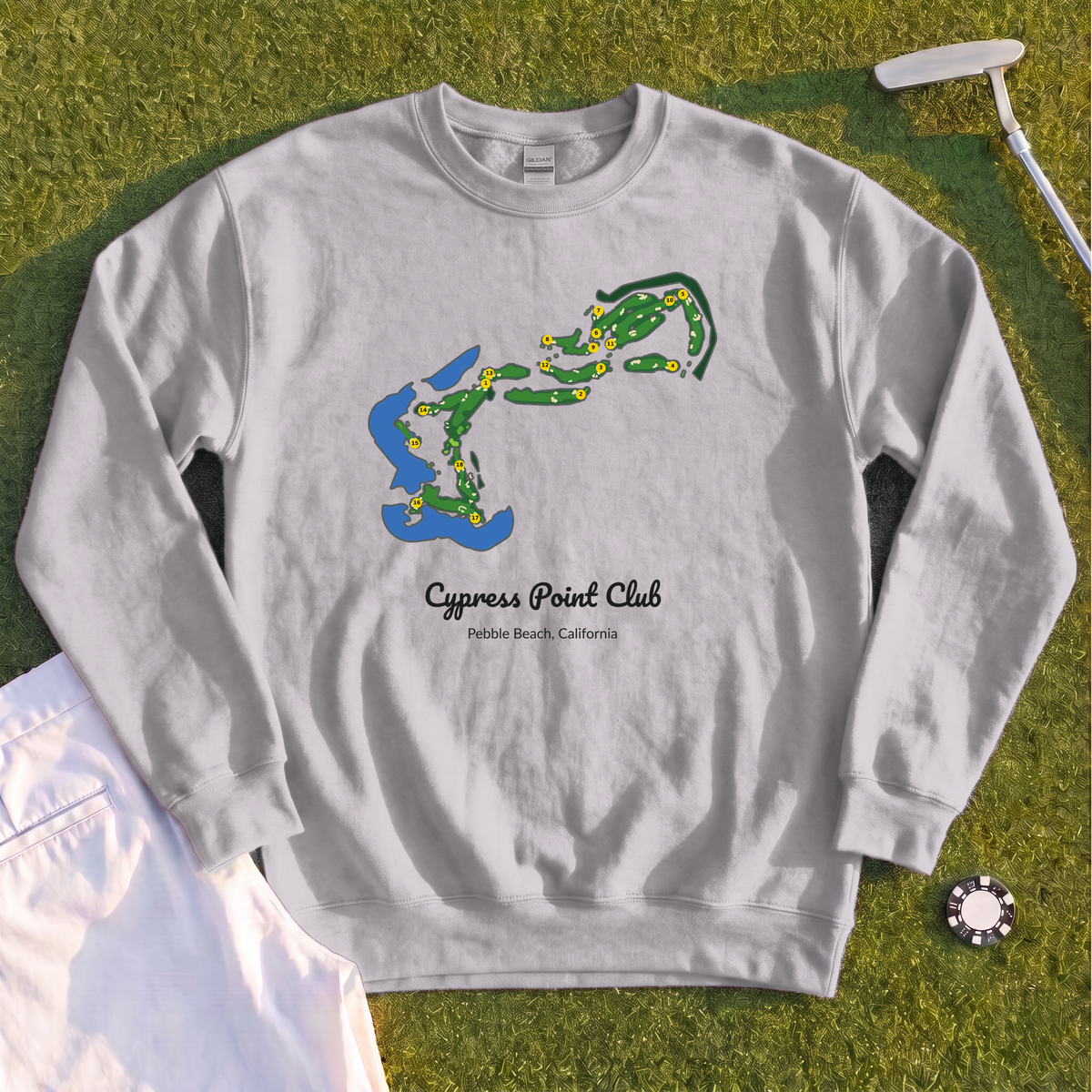 Cypress Point Club Course Map Sweatshirt