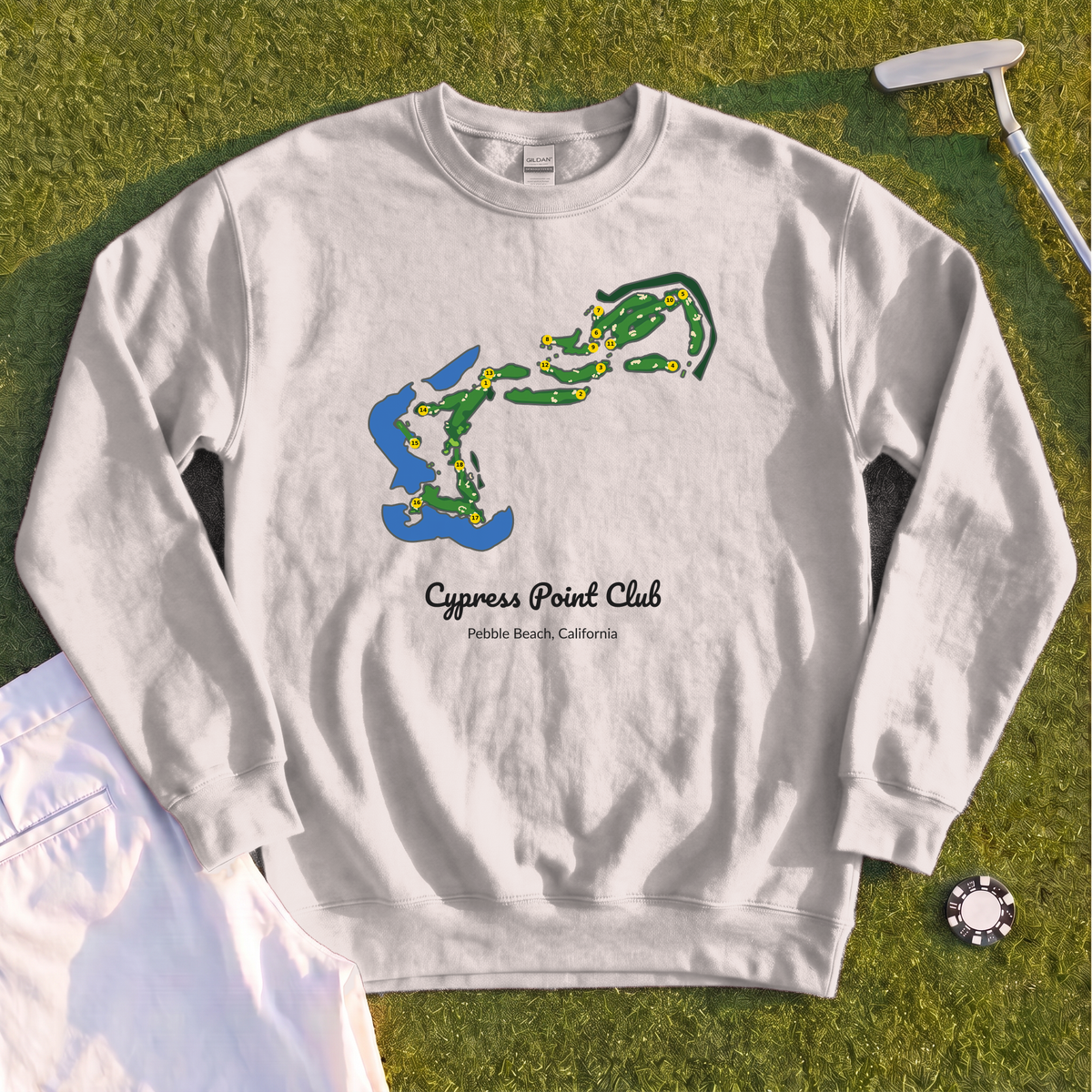 Cypress Point Club Course Map Sweatshirt
