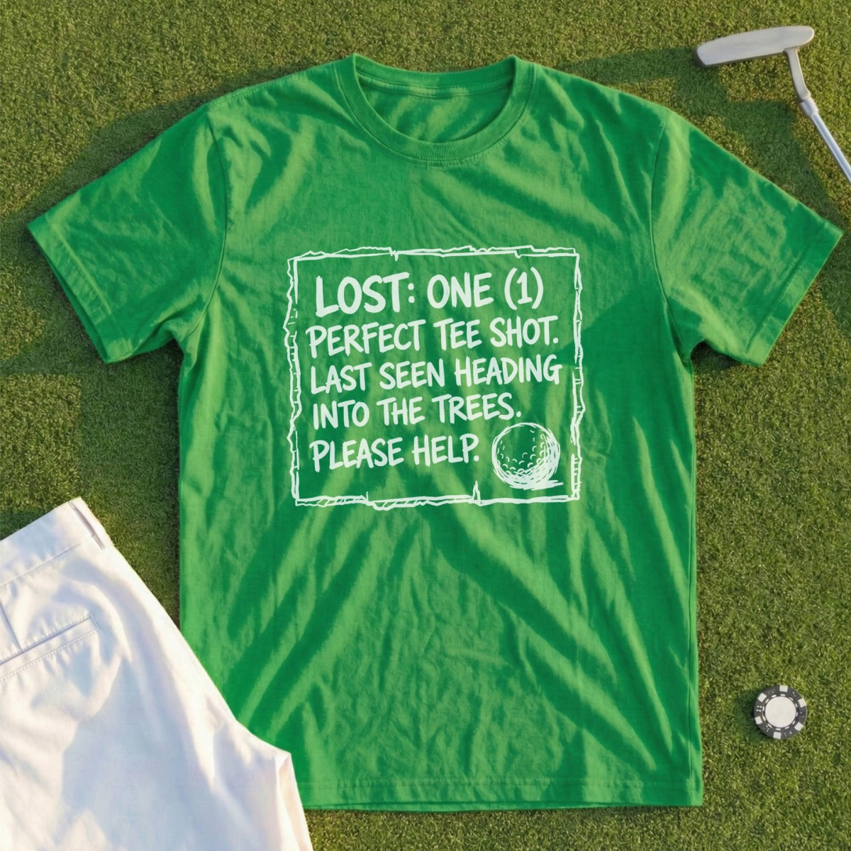 Lost Perfect Tee Shot Golf Humor T-Shirt for Golfers