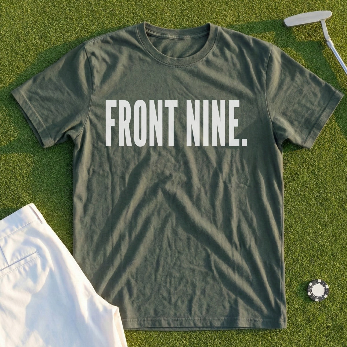 Front Nine Golf Slogan T-Shirt Ideal for Enthusiasts