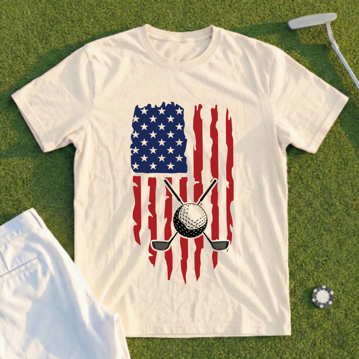 Distressed Golf Flag Tee