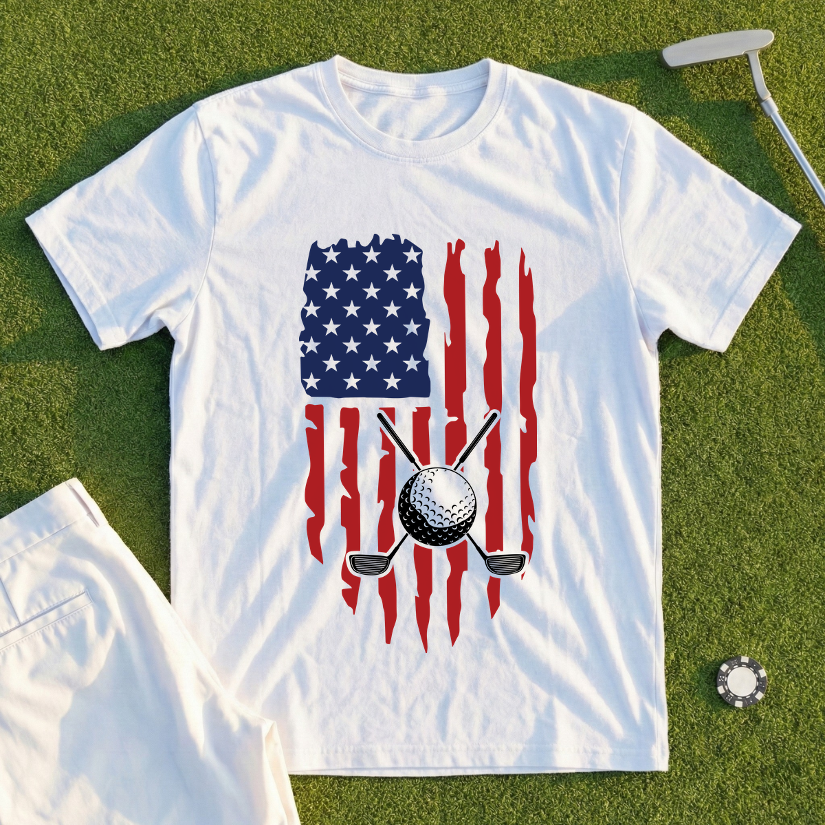 Distressed Golf Flag Tee