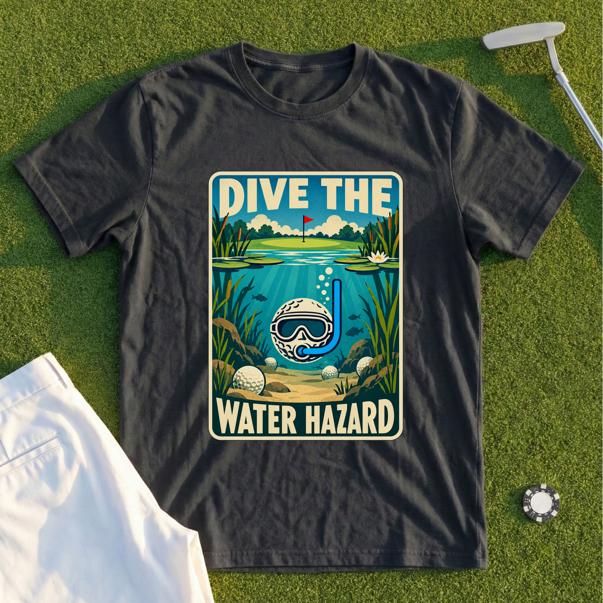 Dive The Water Hazard Travel Poster Tee