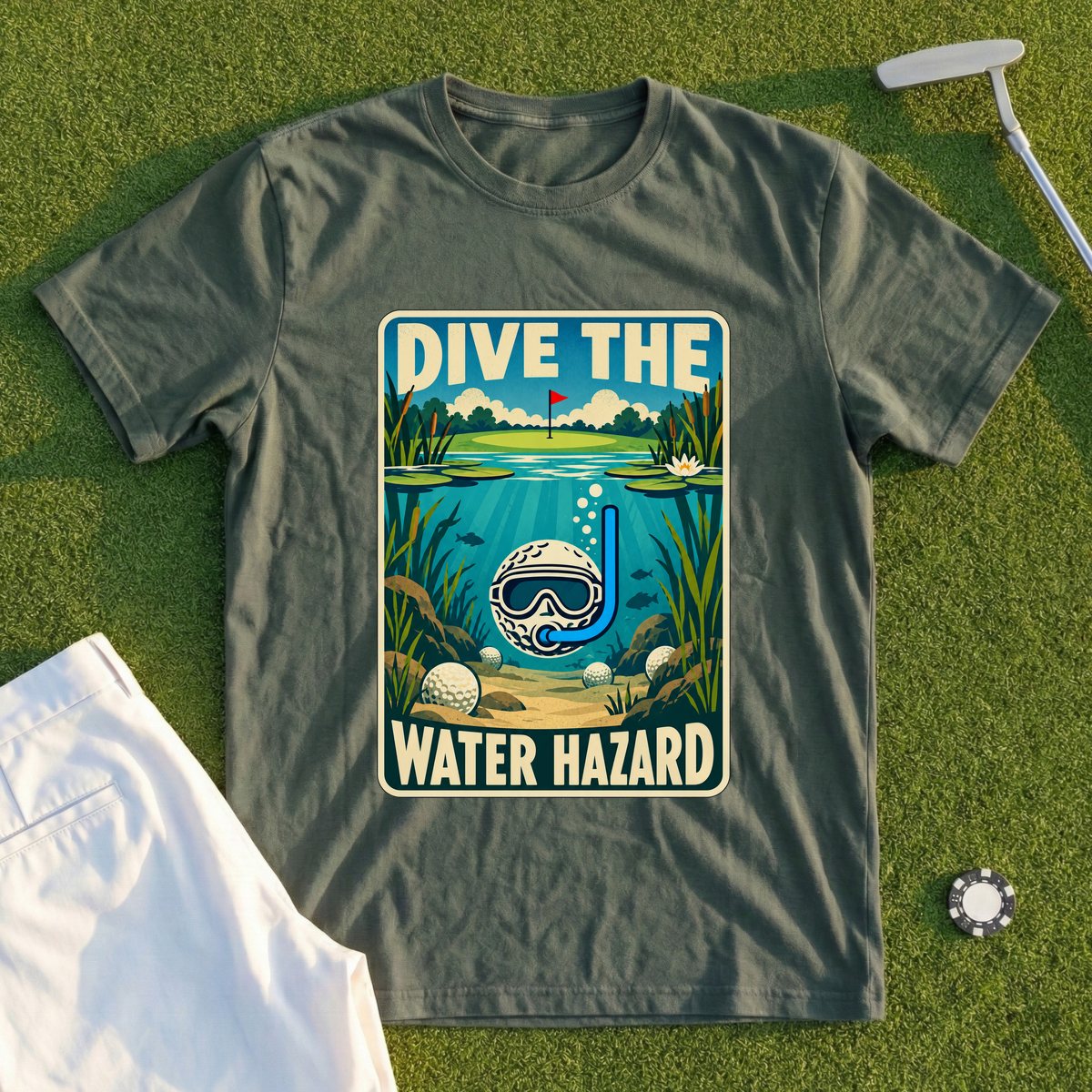 Dive The Water Hazard Travel Poster Tee
