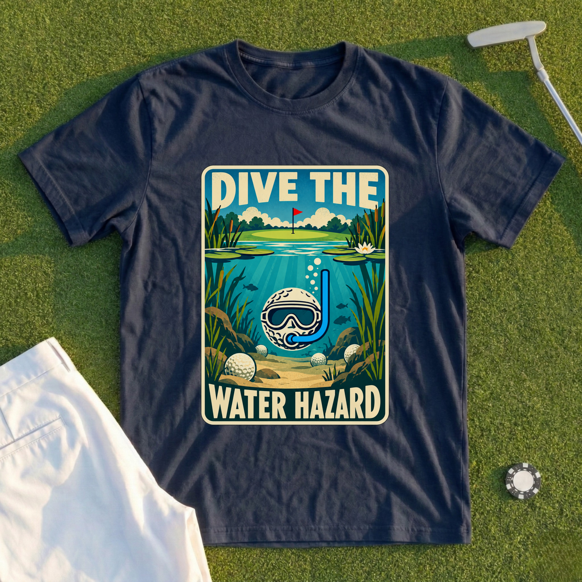 Dive The Water Hazard Travel Poster Tee