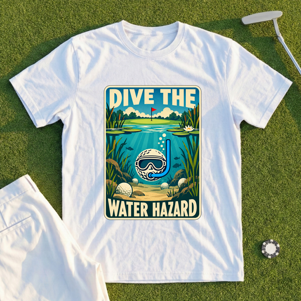 Dive The Water Hazard Travel Poster Tee